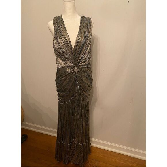 Anthropologie - Misa Metallic High-Low Midi Dress size M - Picture 7 of 14